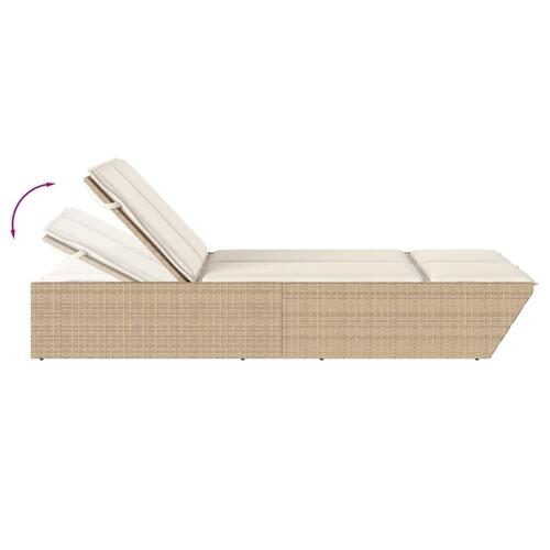 Solseng med hynder polyrattan beige