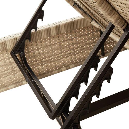 Solseng med hynder polyrattan beige