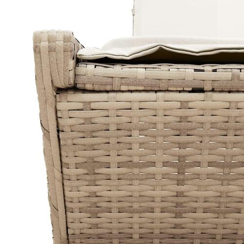 Solseng med hynder polyrattan beige