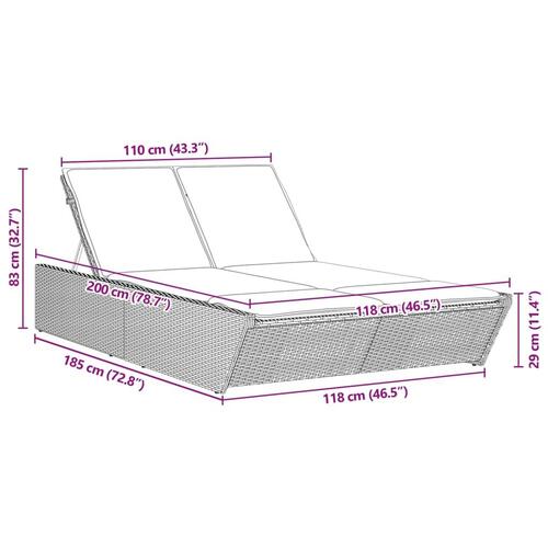 Solseng med hynder polyrattan beige