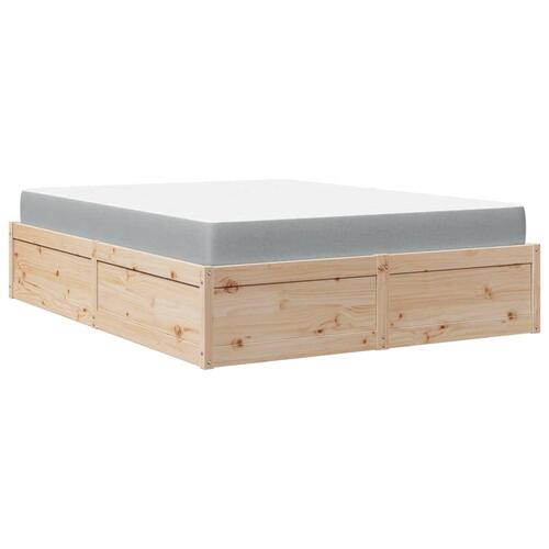 Seng med madras 140x200 cm massivt fyrretræ