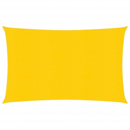 Solsejl 4×6 m rektangulært - HDPE 160 g/m², gul