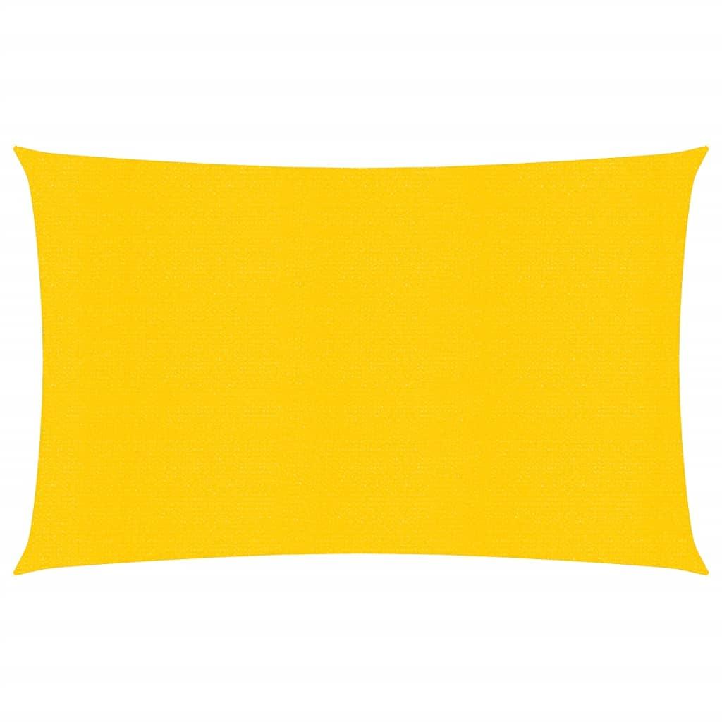 Solsejl 4×6 m rektangulært - HDPE 160 g/m², gul