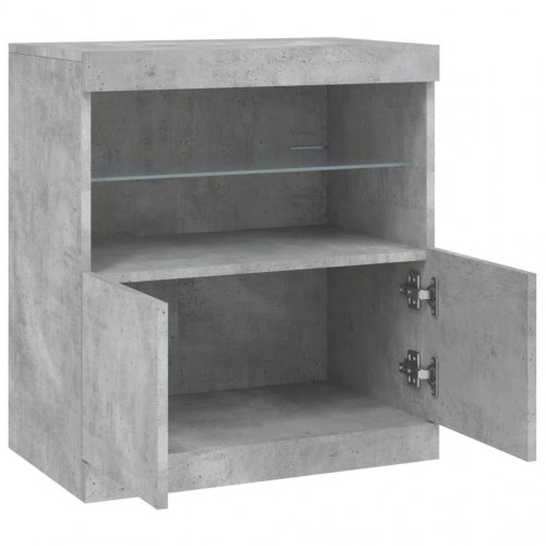 Skænk med LED-lys 60,5x37x67 cm - betongrå