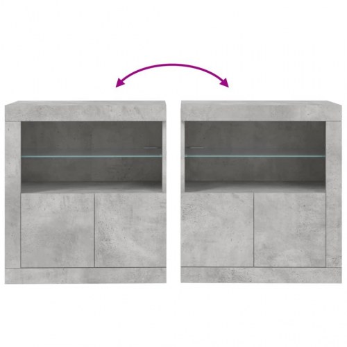 Skænk med LED-lys 60,5x37x67 cm - betongrå