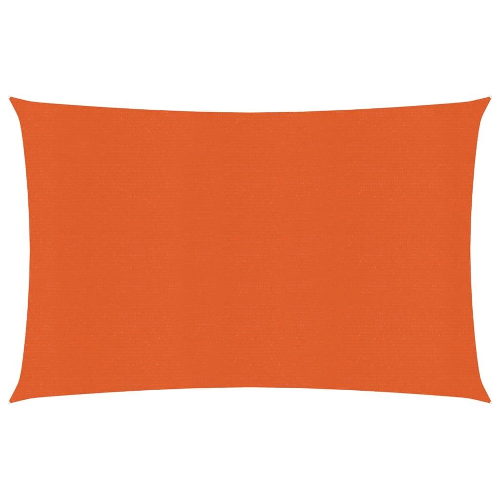 Solsejl 160 g/m² 3,5x4,5 m HDPE orange billede