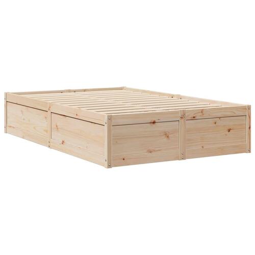 Seng med madras 120x200 cm massivt fyrretræ