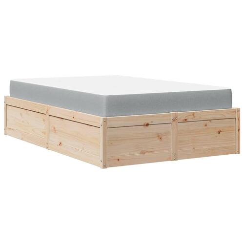 Seng med madras 120x200 cm massivt fyrretræ