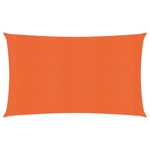 Solsejl 2,5 × 5 m - HDPE 160 g/m², orange rektangulært