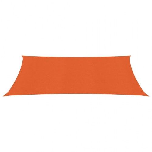 Solsejl 2,5 × 5 m - HDPE 160 g/m², orange rektangulært