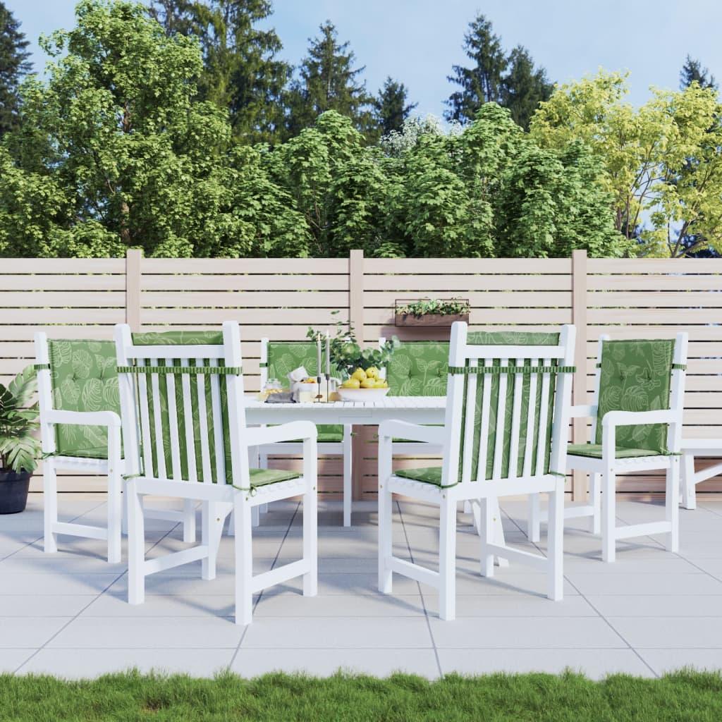 Stolehynder med lav ryg 6 stk. stof bladmønster