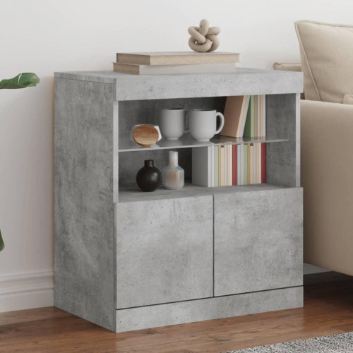 Skænk med LED-lys 60 × 37 × 67 cm - betongrå