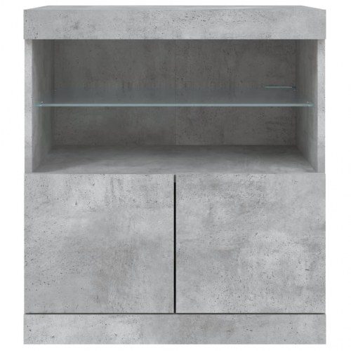 Skænk med LED-lys 60 × 37 × 67 cm - betongrå