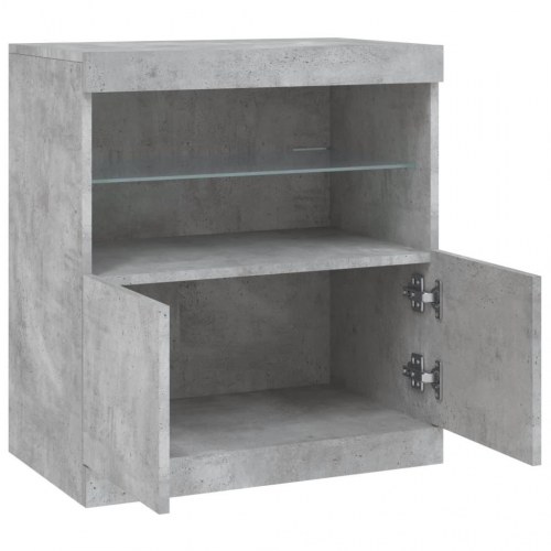 Skænk med LED-lys 60 × 37 × 67 cm - betongrå