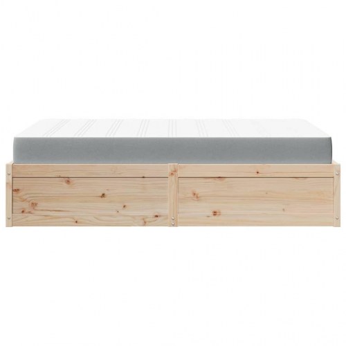 Seng med madras 120x190 cm massivt fyrretræ