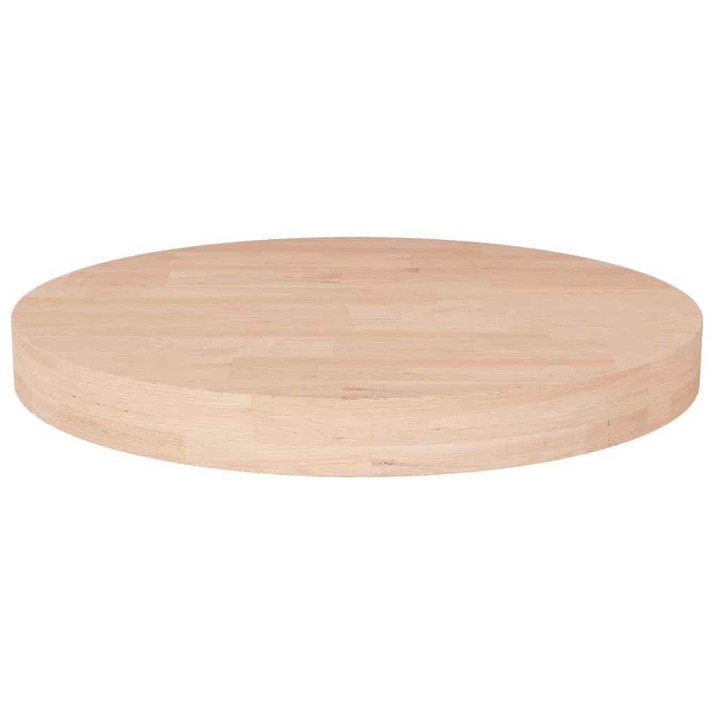 Rund bordplade Ø30x4 cm ubehandlet massivt egetræ