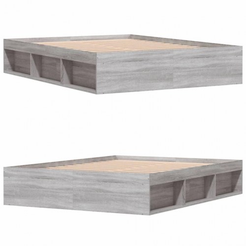 Sengeramme 140x190 cm grå sonoma-eg