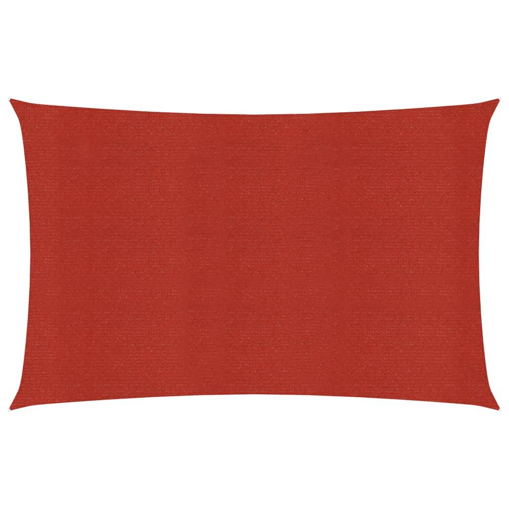 Solsejl 2X2,5 M 160 G/M² Hdpe Rød - 3 x 4.5 m
