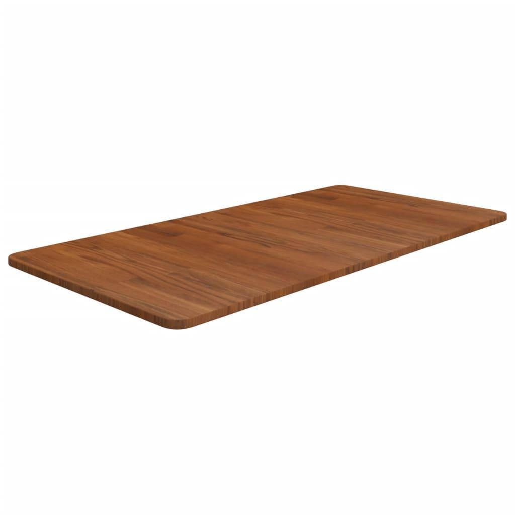 Bordplade til badeværelse 100x50x1,5 cm massivt træ mørkebrun