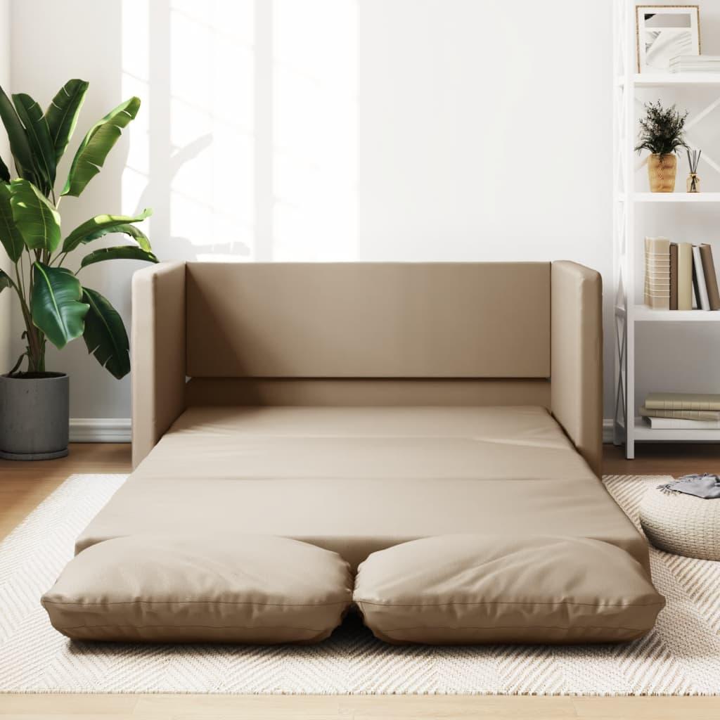 Sovesofa 112x174x55 Kunstlæder Cappuccinofarvet