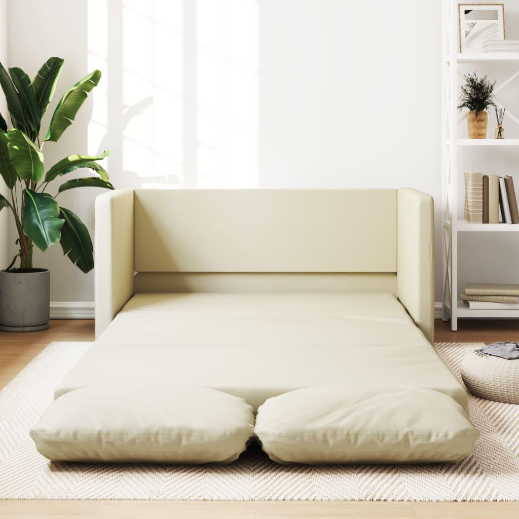 Sovesofa 112x174x55 Kunstlæder Cremefarvet