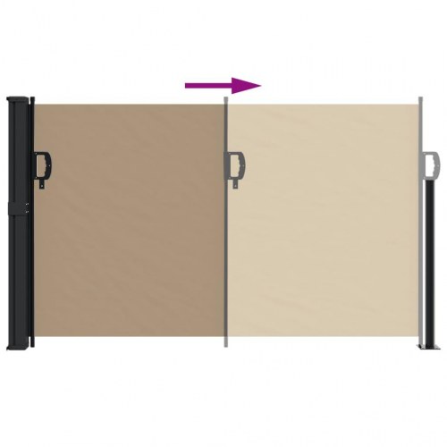 Sidemarkise 117×300 cm - sammenrullelig, gråbrun