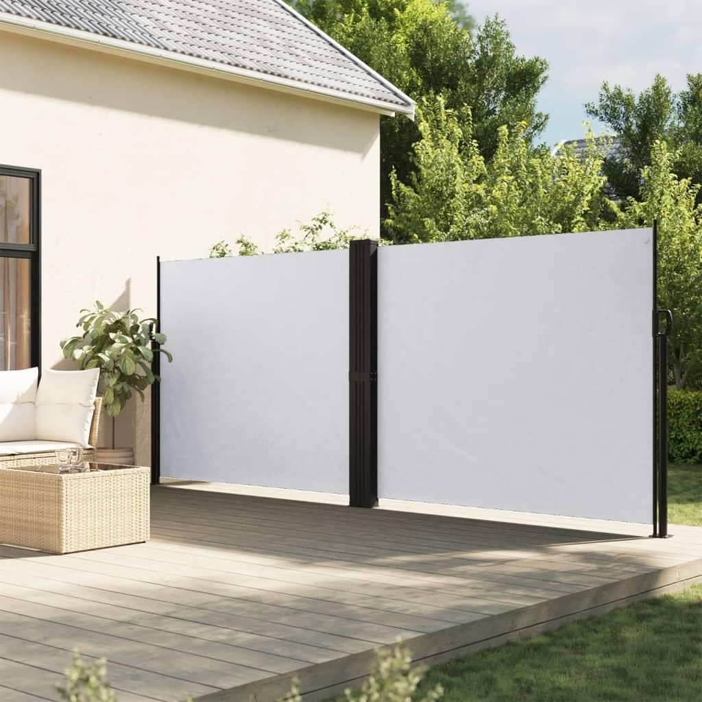 Sidemarkise 180x1200 cm sammenrullelig hvid
