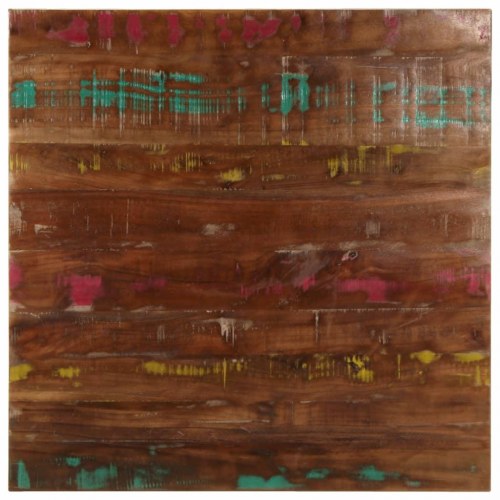 Bordplade 80x80x3,8 cm firkantet massivt genbrugstræ