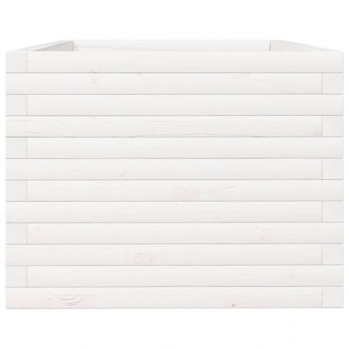 Plantekasse i massivt fyrretræ 90 x 60 x 45,5 cm - hvid