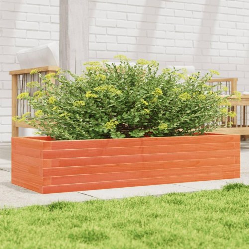 Plantekasse 110 x 40 x 23 cm i massivt fyrretræ - gyldenbrun