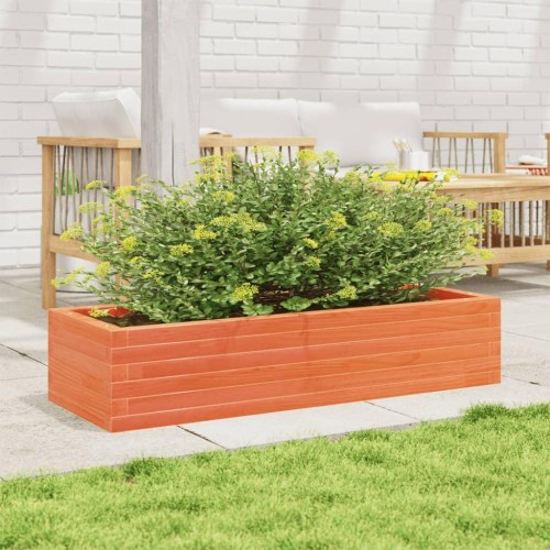 Plantekasse 110 x 40 x 23 cm i massivt fyrretræ - gyldenbrun