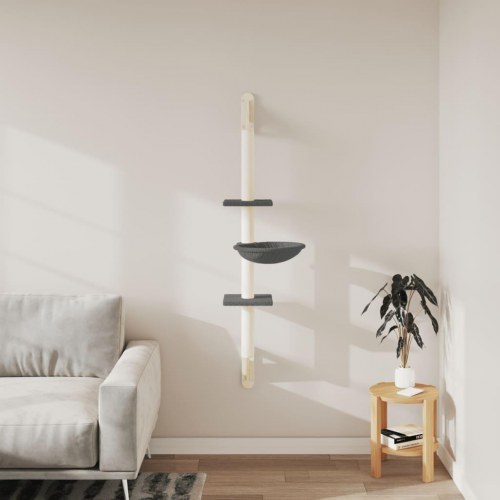 Væghængt kradsetræ med kradsestolpe 142,5 cm - mørkegrå
