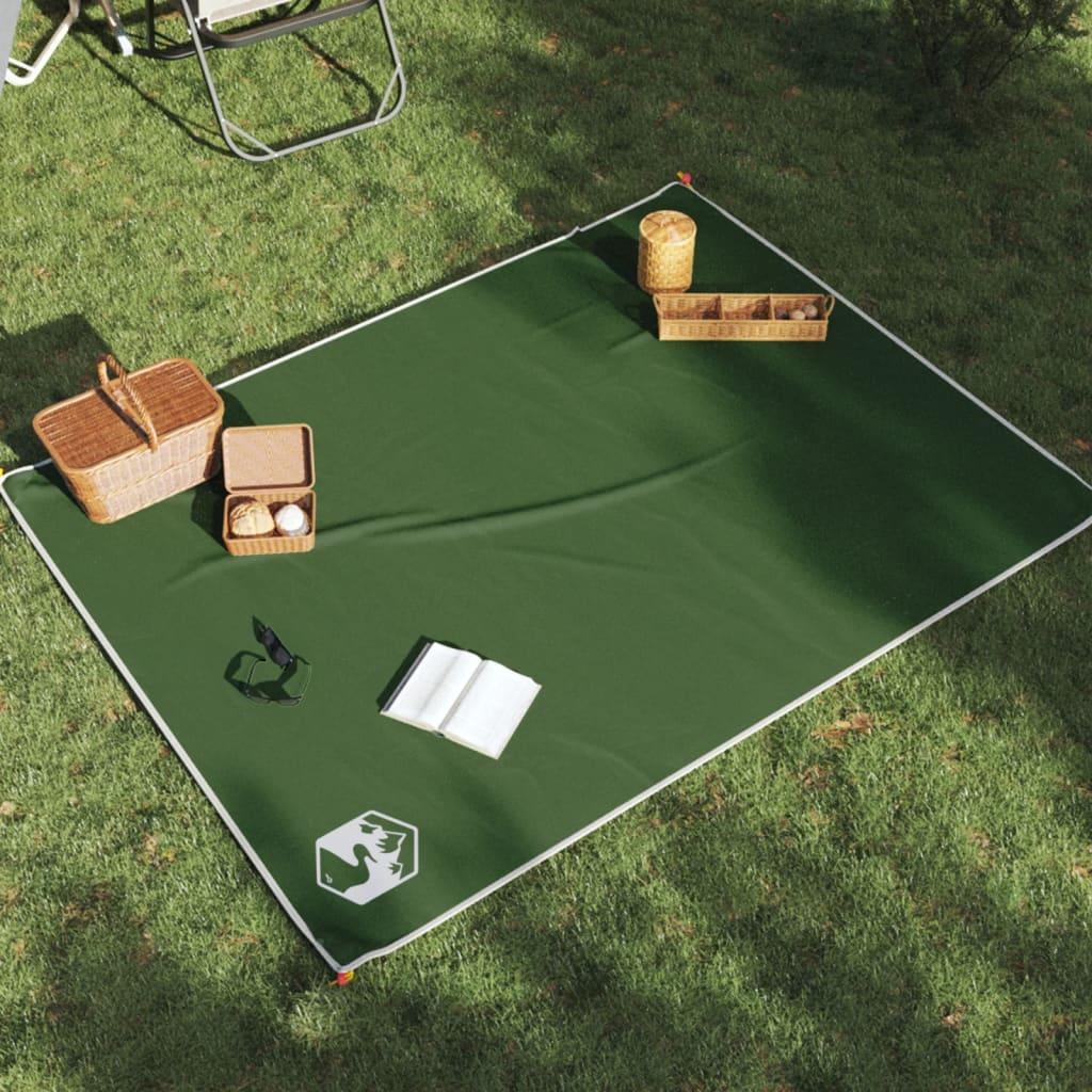 Picnictæppe med pløkker 205x155 cm grøn