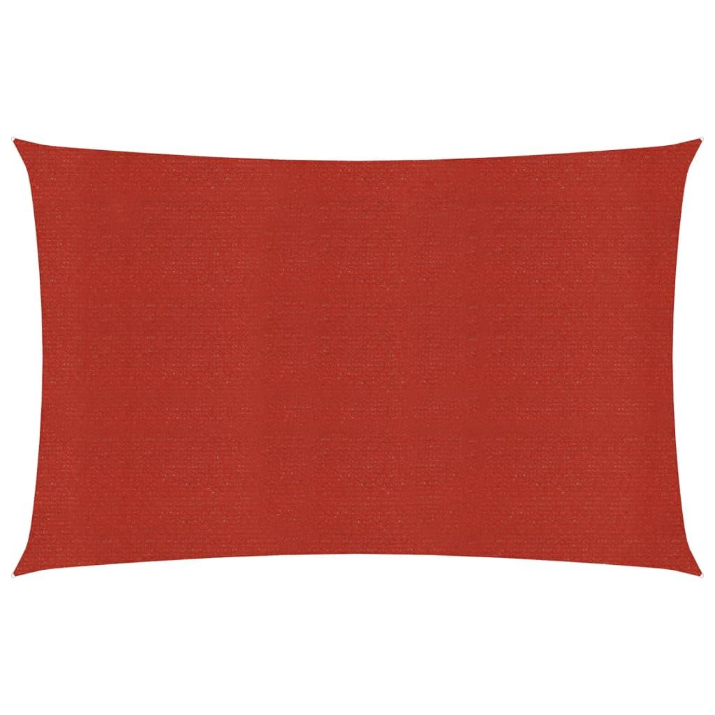 Solsejl 2,5x4,5 m 160 g/m² HDPE rød billede