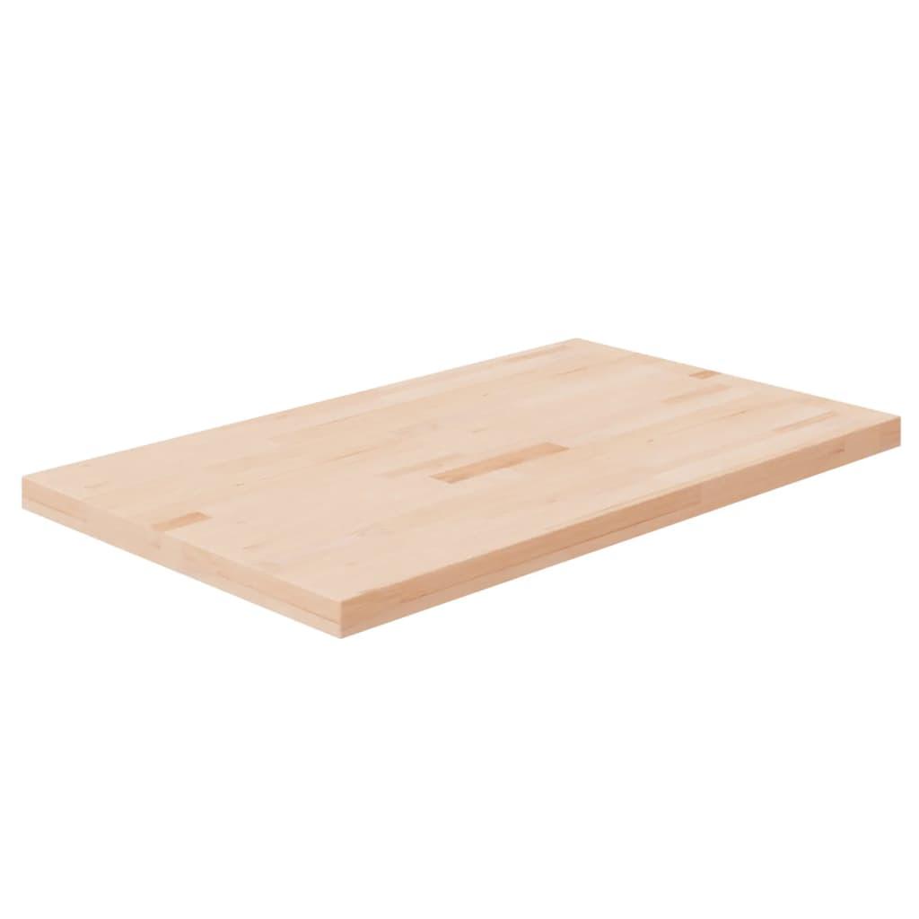 Bordplade til badeværelse 100x60x4 cm massivt træ ubehandlet