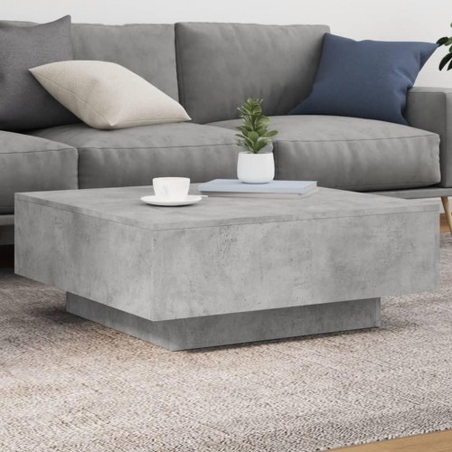 Sofabord i konstrueret træ - 80×80×31 cm, betongrå