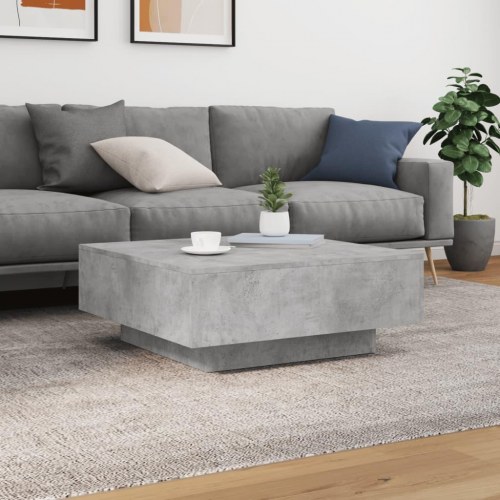 Sofabord i konstrueret træ - 80×80×31 cm, betongrå