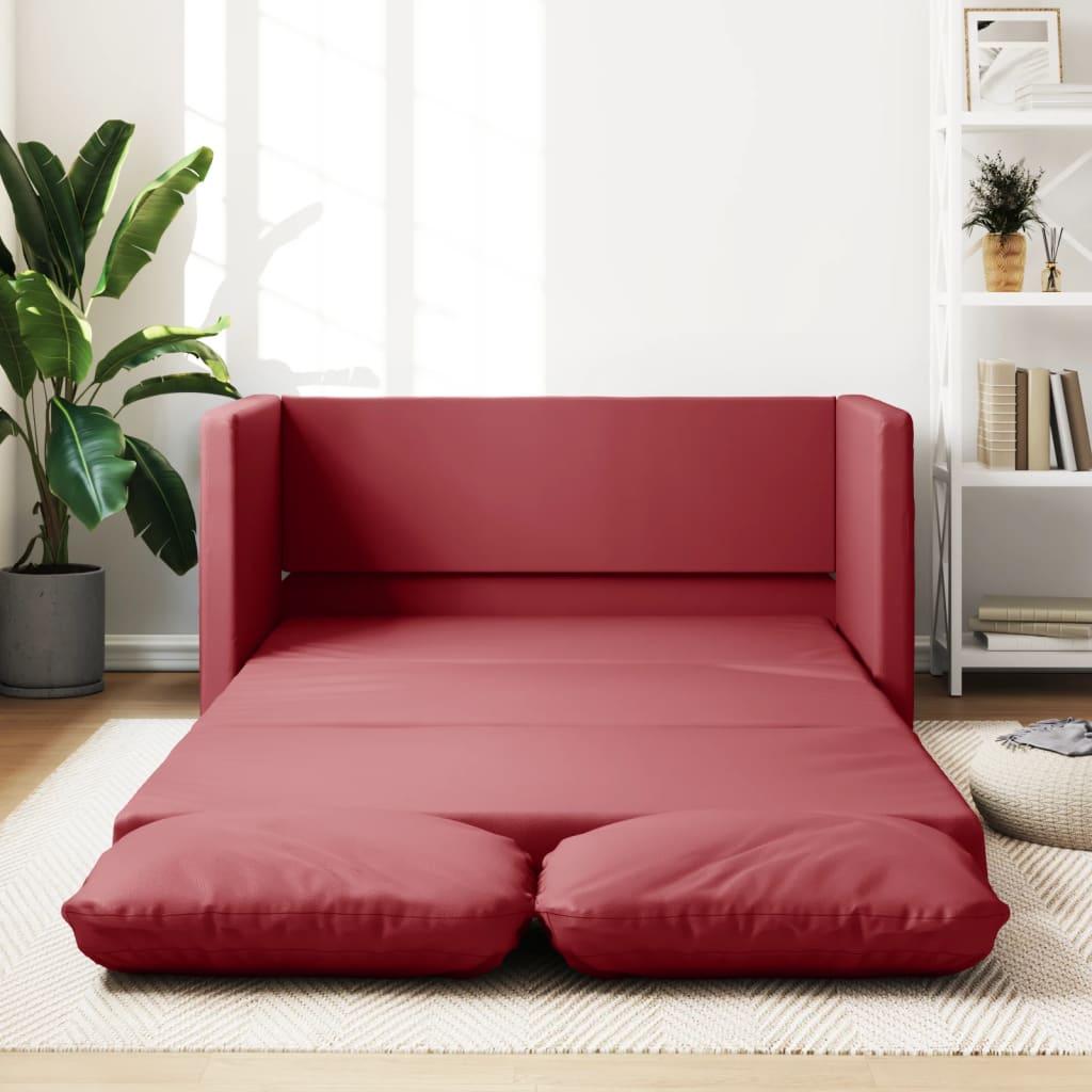 Sovesofa 112x174x55 Kunstlæder Vinrød