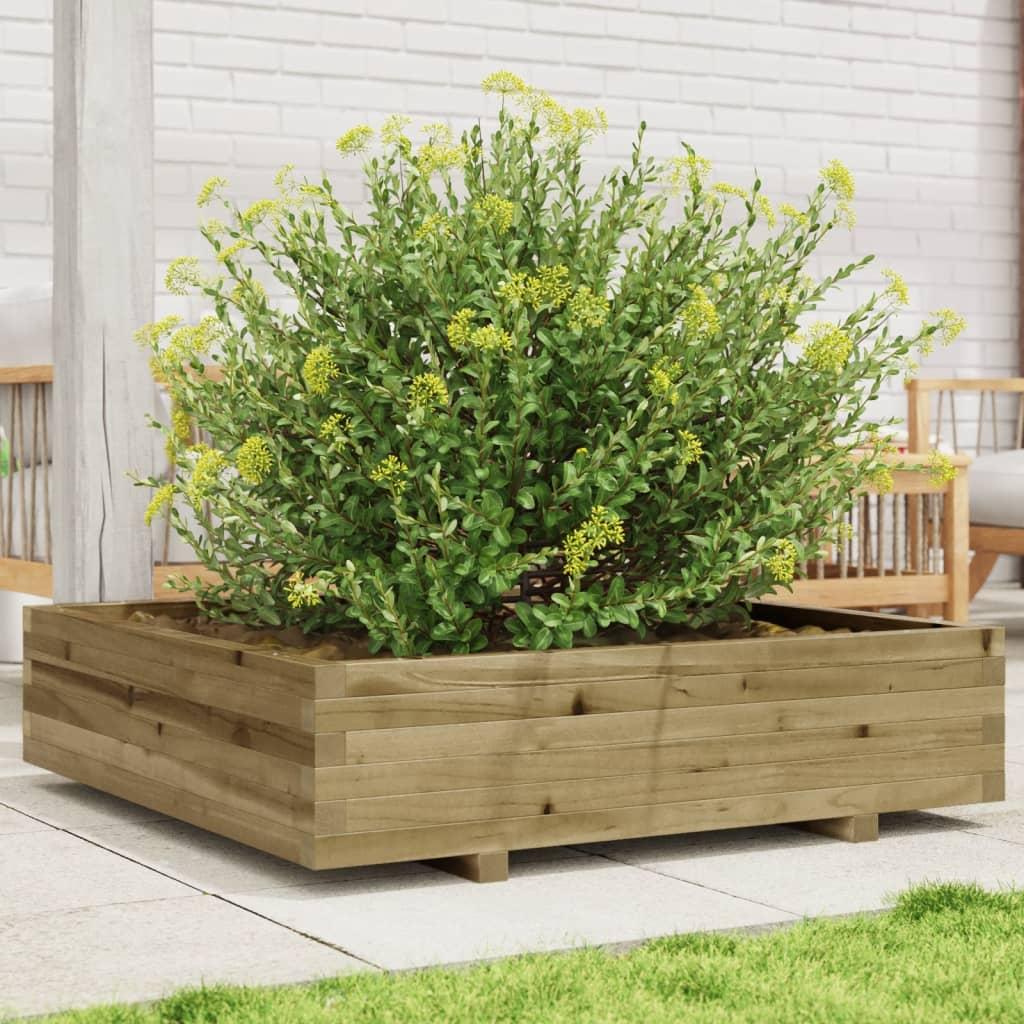 Plantekasse 100x100x26,5 cm imprægneret fyrretræ