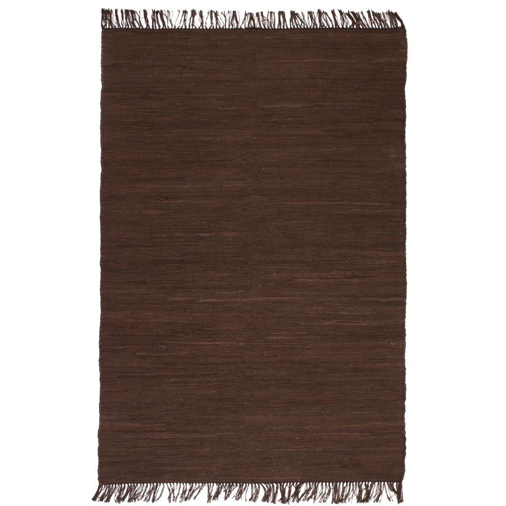 Håndvævet chindi-tæppe bomuld 200 x 290 cm brun