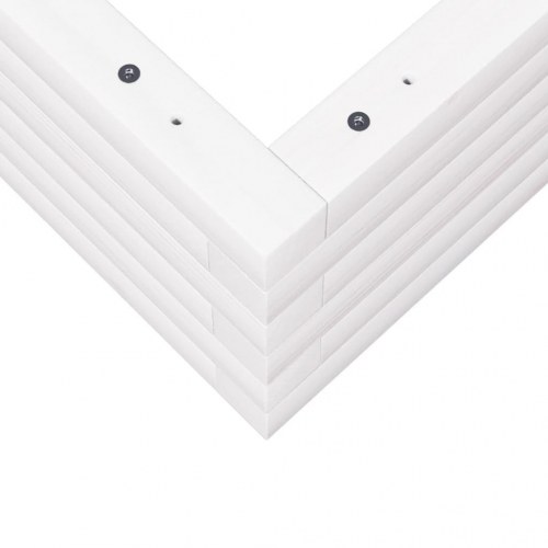 Plantekasse i massivt fyrretræ 70 x 70 x 23 cm - hvid