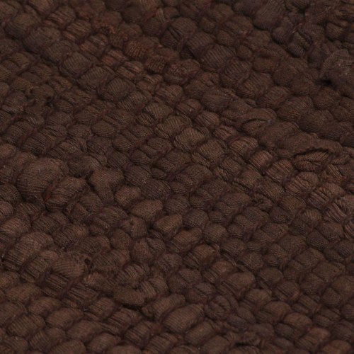 Håndvævet chindi-tæppe bomuld 200 x 290 cm brun
