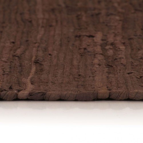 Håndvævet chindi-tæppe bomuld 200 x 290 cm brun