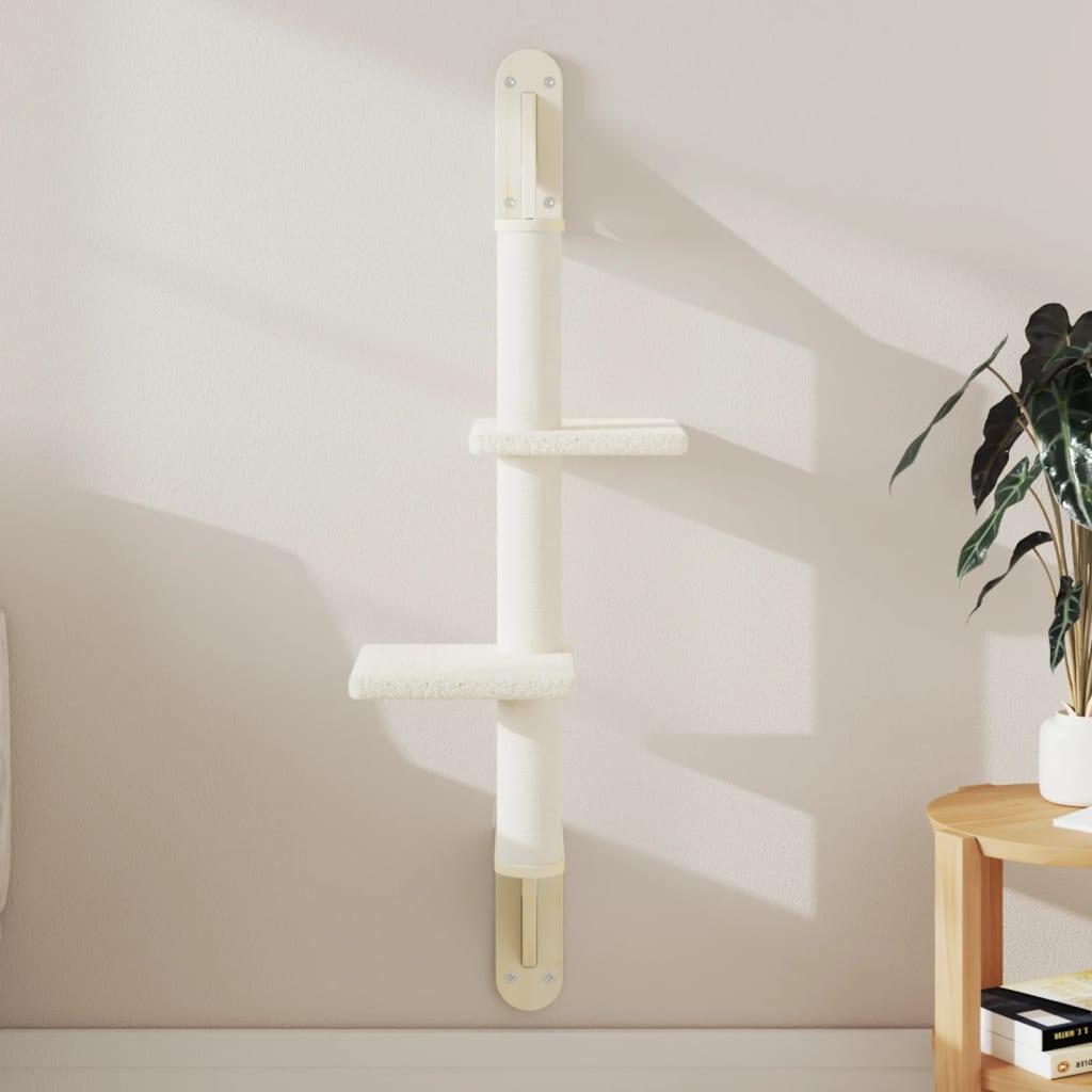 Væghængt kradsetræ med kradsestolpe 108 cm cremefarvet