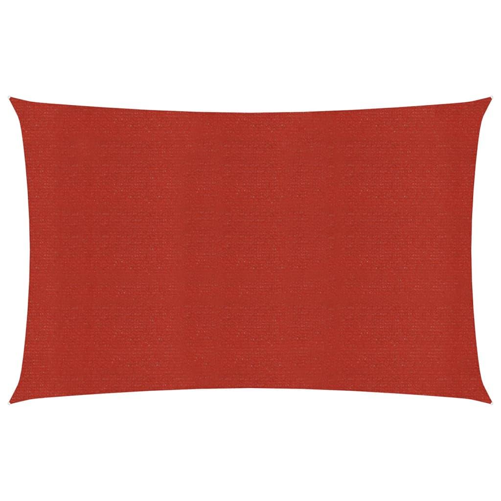 Solsejl 2,5x3,5 m 160 g/m² HDPE rød billede