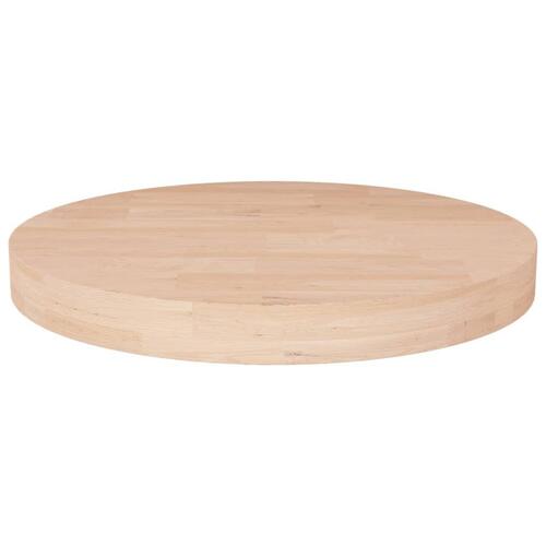 Rund bordplade Ø50x4 cm ubehandlet massivt egetræ
