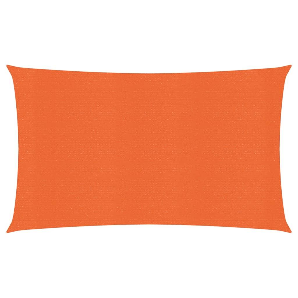 Solsejl 4x7 m 160 g/m² HDPE rektangulær orange