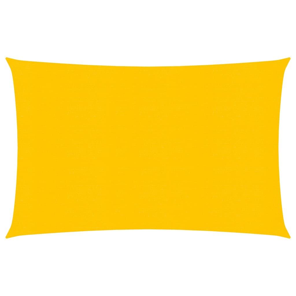 Solsejl 5x6 m 160 g/m² rektangulær HDPE gul