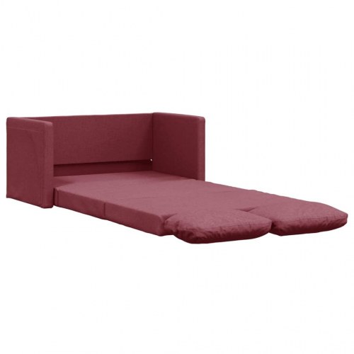 2-i-1 sovesofa i stof 112 x 174 x 55 cm - vinrød