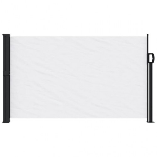 Sammenrullelig sidemarkise 120 × 500 cm - hvid privatlivsskærm